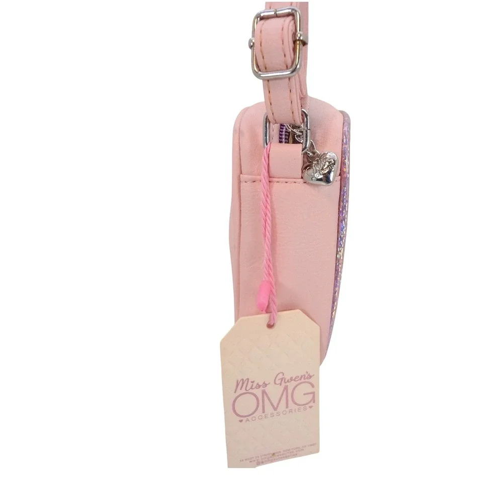 Miss Gwen's OMG‎ Accessories Crossbody Bag Pink New Love Glitter Hearts NWT